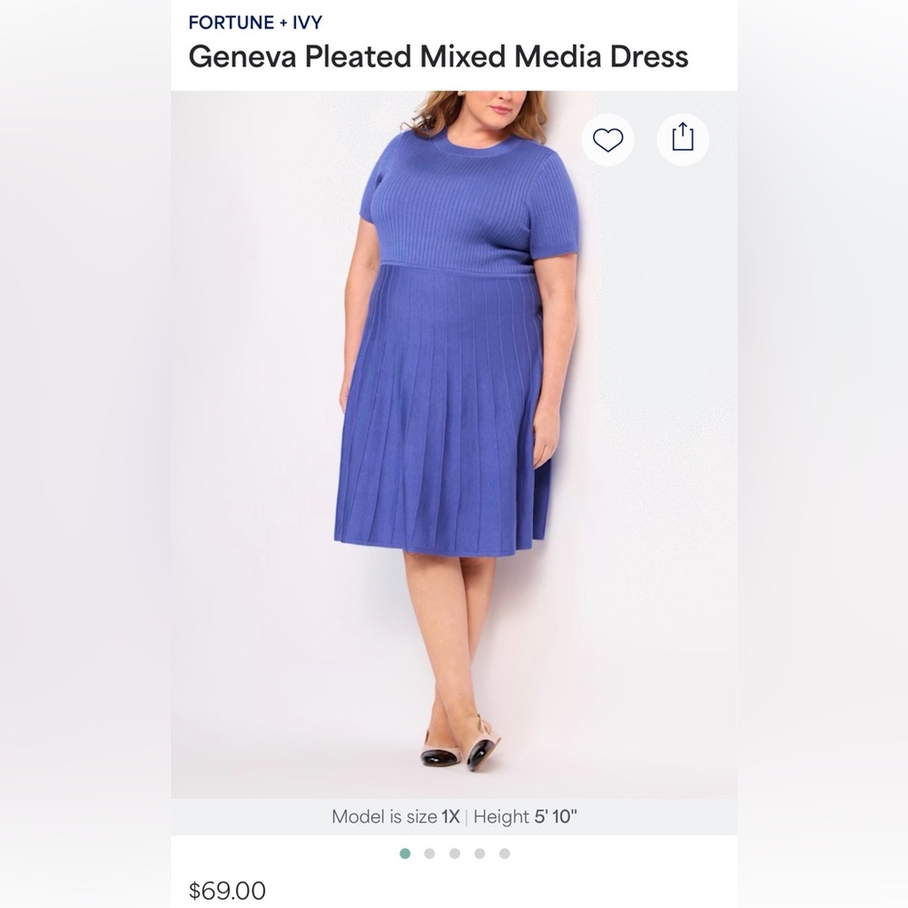 NWT Blue Ribbed Knit Dress